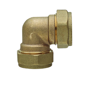 Coude de compression en laiton pour tuyau en cuivre, diamètre 16 mm, longueur 9,9 cm, pièce pour système CVC - Product Image 1