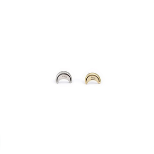 Pendientes Angelina Moon Stud de 6 mm chapados en oro, regalo de joyería de moda unisex - Product Image 3