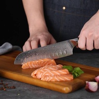Cuchillo de Chef Profesional de Acero de Damasco Forjado a Mano, Hoja Ultra Afilada de 6-7.9 Pulgadas, Ecológico, Ergonómico, Ambidiestro, G10