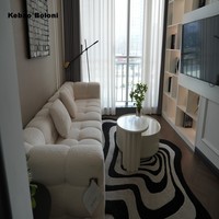Vente en gros directe d'usine de canapés modulaires en tissu de laine d'agneau haute résilience meubles d'intérieur pour salon pour hôtel appartement