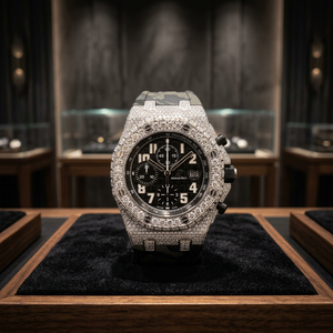 Superbe montre à mouvement suisse sertie de diamants Moissanite, disponible en gros pour l'exportation, prix LOISTA - Product Image 1
