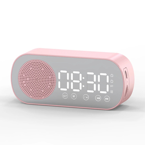 Intelligent Alarm Blue tooth Speaker <b>Mirror</b> <b>Clock</b> Wireless Plug-in Household Outdoor Portable Audio Radio Fashionable Sound - Product Image 1
