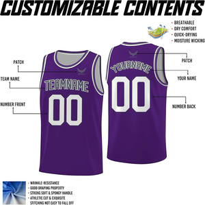 Ademend Lichtgewicht Plus Size Op Maat Gemaakt Jersey Gepersonaliseerd Basketbaluniform 2025 Ruime Pasvorm Streetwear Top Trendy Sportief - Product Image 2