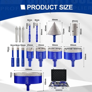 삼각형 샹크 다이아몬드 크라운 코어 드릴 비트 세트 다이아몬드 홀쏘 키트 (포세린 타일, 대리석, 석조, 챔퍼 밀링 비트용) - Product Image 4