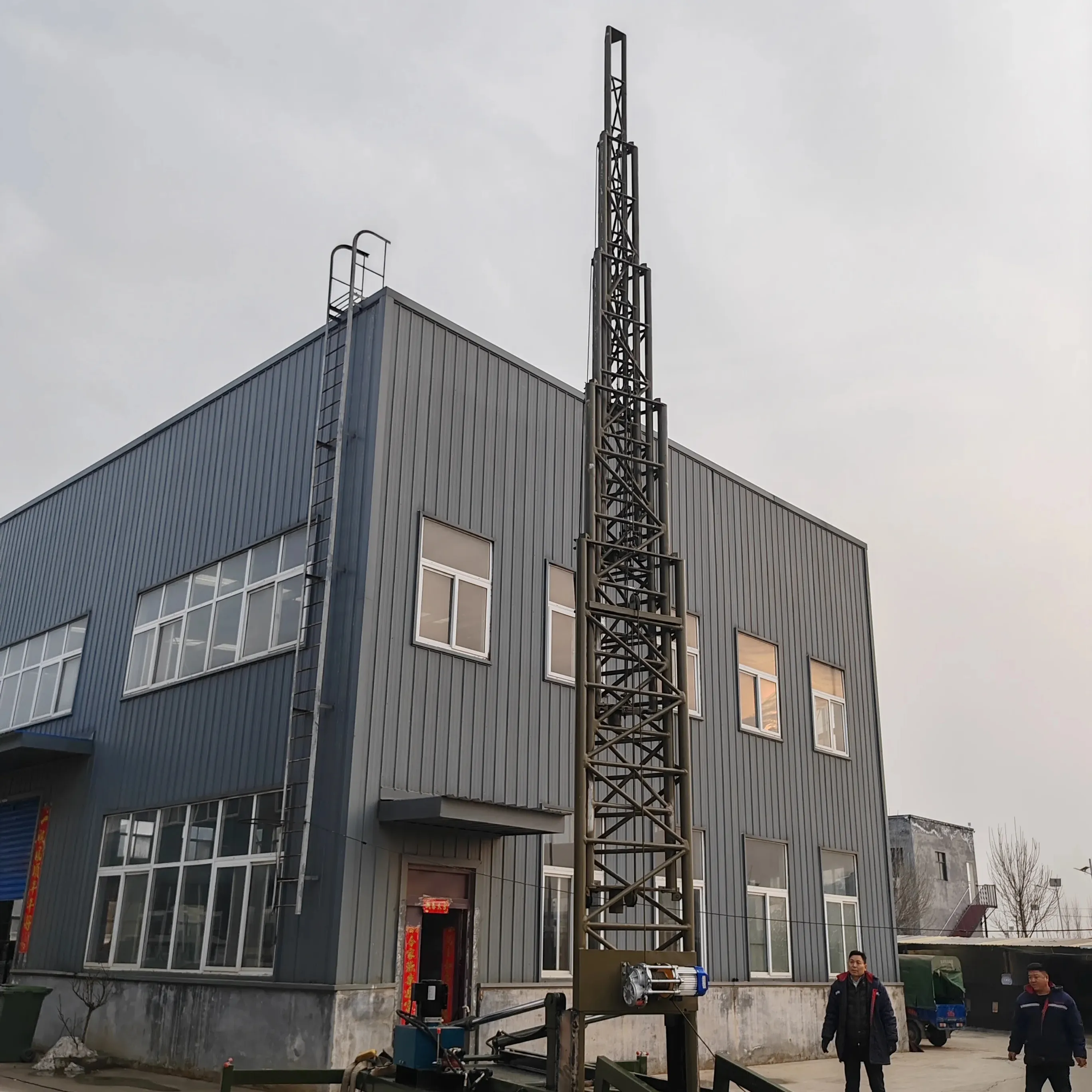 19M Draagbare Stalen Kooi Celtoren Lift Telescopische Hydraulische Toren Stekker Uitschuifbaar Type