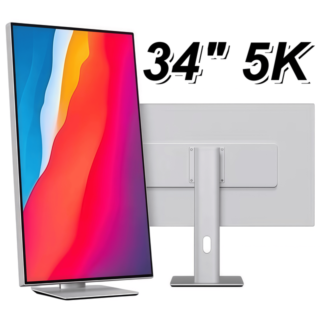 34 Inch 5K Nano IPS Monitor 75Hz Type-C Aluminum Alloy Stand Retina Display for Photography Video Editing Home Office Gaming