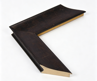 Molduras de Madera Retro Antiguas al por Mayor, Tiras de Pino en Tono Café Marrón con Doble Acabado Desgastado para Decoración de Interiores de Galerías y Villas