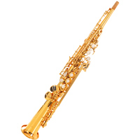 Soprano Saxophone BB Tone Gold Lacquer Finish Adjustable Wind Instrument with Integrated Design
