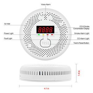 Khói báo động và Carbon Monoxide Detector, pin-powered kết hợp co và khói báo động với cảnh báo ánh sáng & âm thanh báo động - Product Image 2