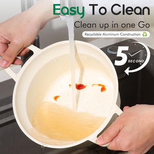 Donnor Jolie serie sano antiaderente in alluminio risparmio energetico 10 pz <span class=keywords><strong>Set</strong></span> pentole antiaderenti 20/24/28/32cm casseruola 28cm poco profonda - Product Image 5