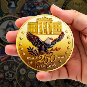 Moneda Conmemorativa Personalizada del 250 Aniversario del Día de la Independencia de Estados Unidos, con Logotipo Metálico y Esmalte Suave - Product Image 2