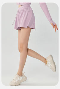 ขายส่งที่กําหนดเอง LogoWomen 2 in 1 ยิมกีฬาวิ่งเทนนิสกางเกงขาสั้นเอวสูงออกกําลังกายโยคะ Biker กระโปรง - Product Image 5