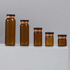 Botella de penicilina de vidrio ámbar de 2 ~ 30ml (incluye tapas de pico) Botella de polvo liofilizado - Product Image 3