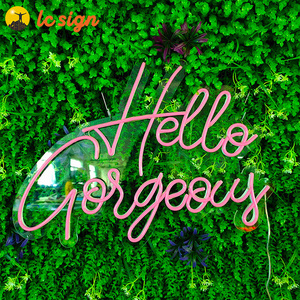 Signo <span class=keywords><strong>gratis</strong></span> colgante colorido personalizado Hola hermoso letrero de neón para decoración de tienda Logotipo de pared letrero - Product Image 5