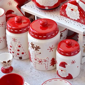 Vaso <span class=keywords><strong>di</strong></span> zucchero in ceramica decorativo 3D regalo <span class=keywords><strong>di</strong></span> natale dipinto a mano in ceramica barattoli <span class=keywords><strong>di</strong></span> caramelle <span class=keywords><strong>di</strong></span> natale - Product Image 5