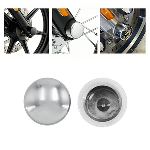 Cubiertas de tuercas de eje delantero de aluminio CNC para motocicleta Harley XL883 Softail Touring, tapas de eje lisas en negro cromado - Product Image 3