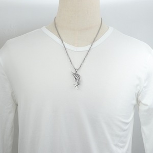 Yunnique Swordfish Animal Zodiac <b>Titanium</b> Steel Steel Gold Unisex Necklace Gift Fashion Sweater <b>Chain</b> Accessory - Product Image 3
