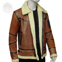 Veste en cuir véritable pour homme, personnalisable, en peau de mouton, pour l'hiver, avec fermeture éclair, en cuir de vachette teint uni, vente en gros