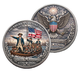 Pièce de monnaie commémorative du 250e anniversaire de l'indépendance américaine, artisanat métallique, décoration historique, souvenir patriotique - Product Image 1