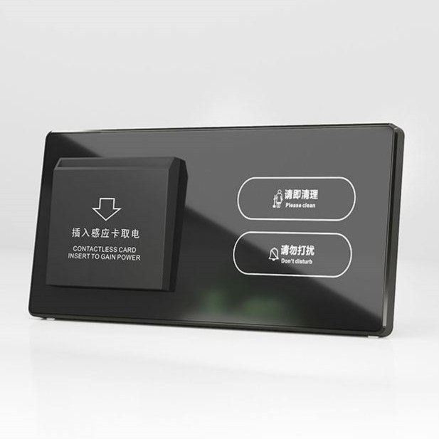 Energy Saving Smart Light Touch Panel Switch Indoor Switch for Hotel Room Door Lock Aluminium Alloy+Glass Grey 2-Year Warranty