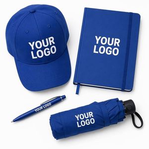 Combo de Regalos Promocionales Corporativos con Impresión de Logotipo en Serigrafía, Gorra de Béisbol, Cuaderno, Bolígrafo, Juego de Paraguas Plegable - Product Image 1