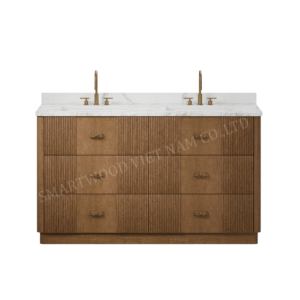 36 inch Luxury High end Crafted Free standing Solid Wood Bathroom Cabinet Vanity With Countertop <b>Chestnut</b> - Product Image 4