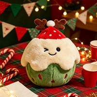 Coussin en peluche de Noël en forme de cupcake, brodé avec un visage qui cligne, coussin décoratif doux pour la maison, le canapé, ou comme cadeau de fêtes