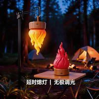 Veilleuse Flamme Kawaii Adorable avec Minuteur d'Arrêt Automatique, Lampe de Chevet LED Portable en Vinyle Rotocast Doux, Idée Cadeau d'Anniversaire