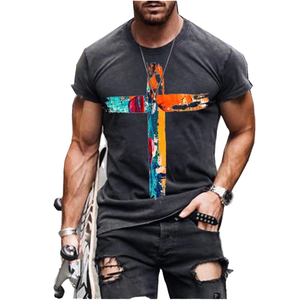 เสื้อยืดลำลองผู้ชาย New Street ไซส์ใหญ่ พิมพ์ลายดิจิทัล คอปก แขนสั้น ระบายอากาศ แห้งเร็ว ผ้าเจอร์ซีย์ถัก - Product Image 1