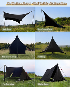 Telo Impermeabile Esagonale Leggero <span class=keywords><strong>per</strong></span> Esterni OEM ODM, Tenda Parasole <span class=keywords><strong>per</strong></span> <span class=keywords><strong>Campeggio</strong></span>, Amaca e Riparo dalla Pioggia - Product Image 3