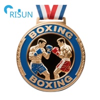 Fabrication personnalisée émail Sport Trophy Awards Médaillon 3D Gants de boxe Médaille Boxe Karaté Medalla Challenge Médaille