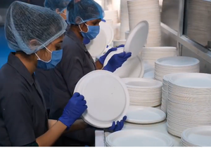 100% Biodegradable Bagasse <b>Disposable</b> Dinner Plates Eco-Friendly Sugarcane Round <b>Tableware</b> for Takeaway Events Catering - Product Image 3