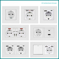 Interruptor de Luz Europeo de 1/2/3/4 Vías con Luz Ambiental, Compatible con Alexa, Google Home y Smart Life, 10A, Material de PC Moderno