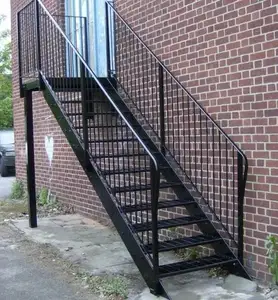 CBMmart индивидуальная наружная противопожарная сбежавшая металлическая лестница наружная оцинкованная стальная прямая лестница дизайн