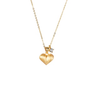TANGPEI Starry Heart Collana con Ciondolo a <span class=keywords><strong>Cuore</strong></span> in Lega Placcata Oro 24K con Zirconia Cubica per Donna, Regalo Minimalista Elegante e Romantico - Product Image 6
