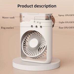 Ventilador Humidificador de Mesa, Mini Ventilador Humidificador Portátil Recargable por USB con Batería de 2000 mAh - Product Image 3