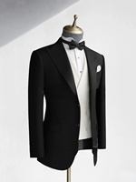 Ensemble de costume de smoking slim pour homme, broderie main, simple boutonnage, grande taille, respirant, antistatique, prix de gros