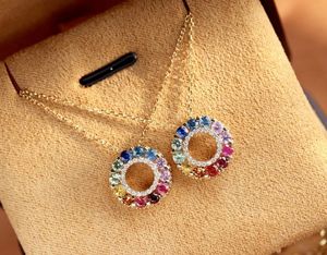 Collier pendentif Xinfly Fine Jewelry en or blanc 18 carats avec saphir arc-en-ciel et diamant - Product Image 5