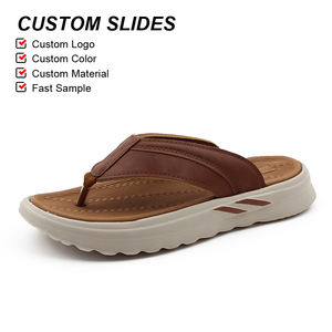 OLICOM Tongs de plage pour hommes, sandales décontractées d'été, avec bride en PU et semelle épaisse en EVA, confortables et souples - Product Image 3