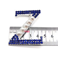 Broche personnalisée Zeta Phi Beta Sorority en alliage de zinc avec strass bleus et perle lettre Z, accessoires de mode pour femmes