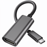 Câble adaptateur USB-C vers Type-C (Nylon) haute définition pour ordinateurs portables, tablettes, téléphones mobiles, écrans de projection et moniteurs