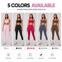 Ensemble de sport et yoga GH de haute qualité pour femme, sans couture, dos nu, coupe ajustée, séchage rapide, idéal pour la course et la gym