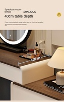 Table de maquillage avec miroir, coiffeuse, meuble de chambre à coucher, table de maquillage en bois, table de rangement multifonctionnelle de haute qualité