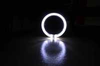 DEAO Silver 3.0 Inch Shroud LED Halo Eyes Decoration Cover High Brightness 3000 Lm Easy Installation Daytime Running Light