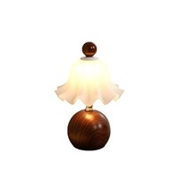 Lampe de chevet vintage de style européen avec chargeur USB tactile, veilleuse florale, lampe de table d'ambiance pour bureau et décoration intérieure