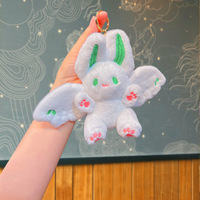Dessin animé créatif chauve-souris poupée lapin en peluche poupée porte-clés mignon pendentif porte-clés en gros pendentif