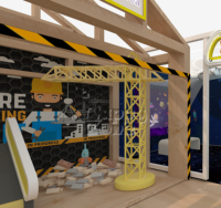 Ensemble de jeu d'imitation pour tout-petits : Chantier de construction avec grue à briques et tour, aire de jeux intérieure souple
