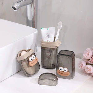 Vente en gros : Tasse de voyage portable en plastique durable et boîte de rangement pour savon à motif de dessin animé, pour la salle de bain, dentifrice et bain de bouche - Product Image 4