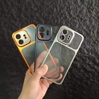 Coques de téléphone portable transparentes mates en PC avec protection d'objectif, argent, orange, noir, antichoc, protection intégrale pour OnePlus Ace 6