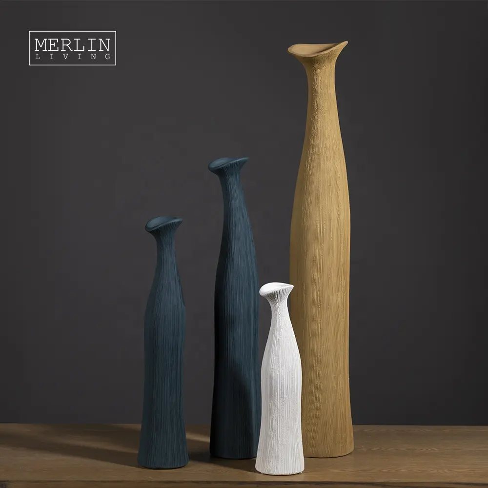 Merlin Gaya Hutan Bentuk Jamur Nordic Vas Tarik Tali Kerajinan Tangan Barang Dekoratif Minimalis Dekorasi Rumah dengan Vas Keramik
